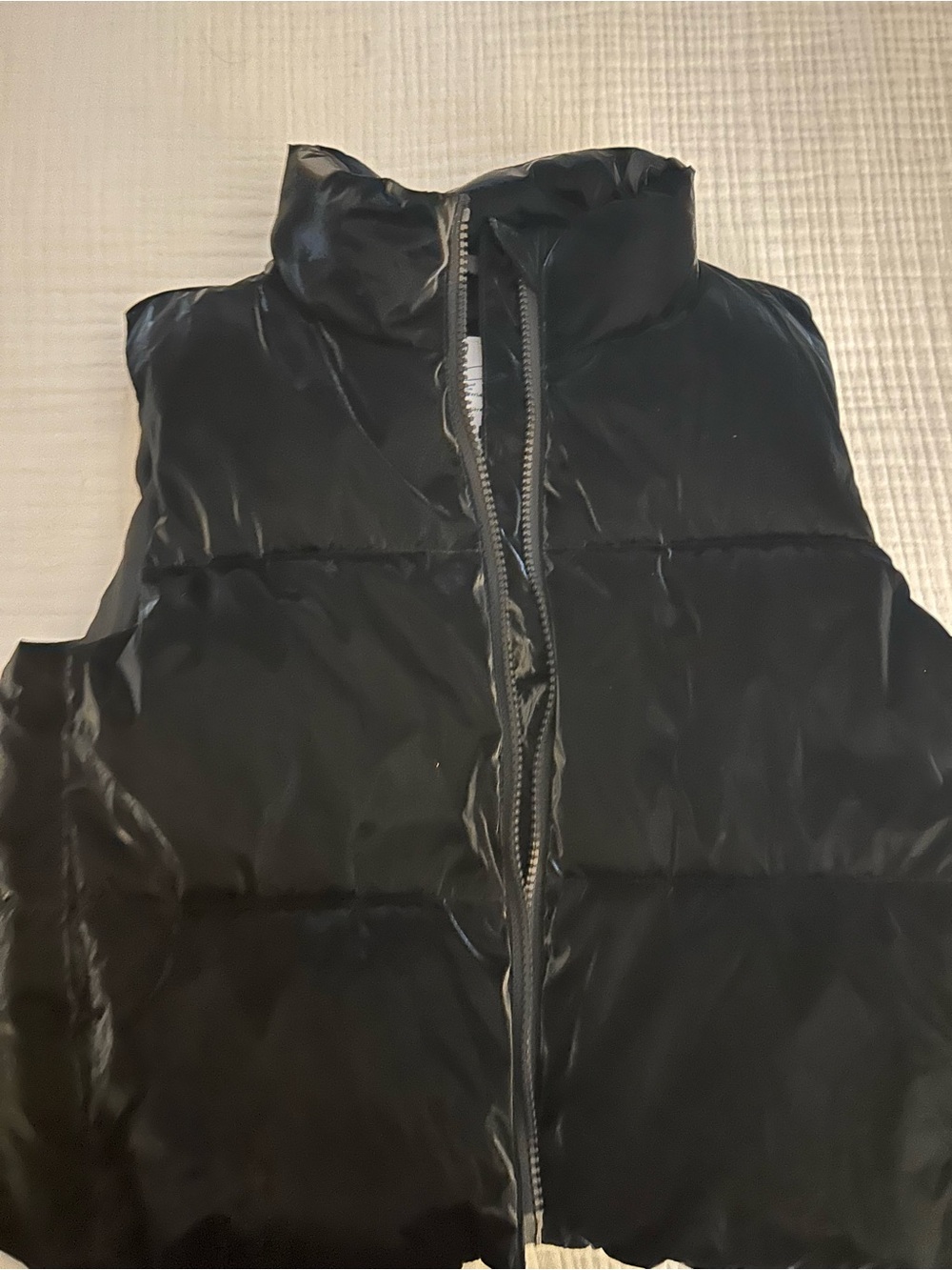 Girls Gap Pure Black Puffer Vest - Zip Front (size M)
